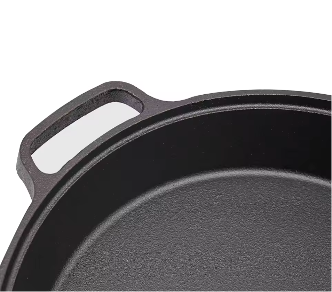 Gietijzeren Koekenpan 25 cm met Dubbele Handgrepen – Geschikt voor Inductie en Open Vuur