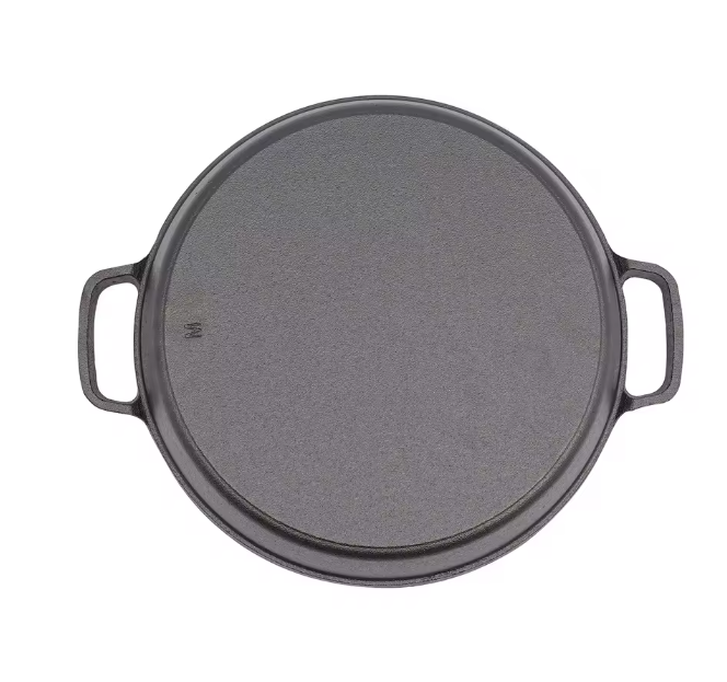 Gietijzeren Koekenpan 25 cm met Dubbele Handgrepen – Geschikt voor Inductie en Open Vuur