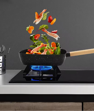 Vierkante Koekenpan 18 cm met Anti-aanbaklaag – Omeletpan met Houten Handvat