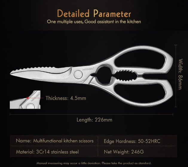 Multifunctionele Keukenschaar van RVS – Gevogelte en Visschaar