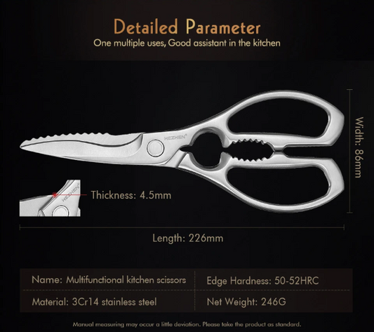 Multifunctionele Keukenschaar van RVS – Gevogelte en Visschaar