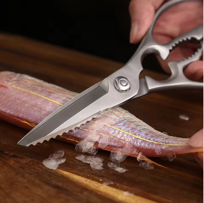 Multifunctionele Keukenschaar van RVS – Gevogelte en Visschaar