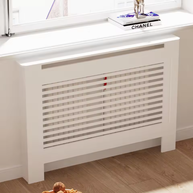 Hoge MDF Radiatorafdekking met Latten en Bovenplank