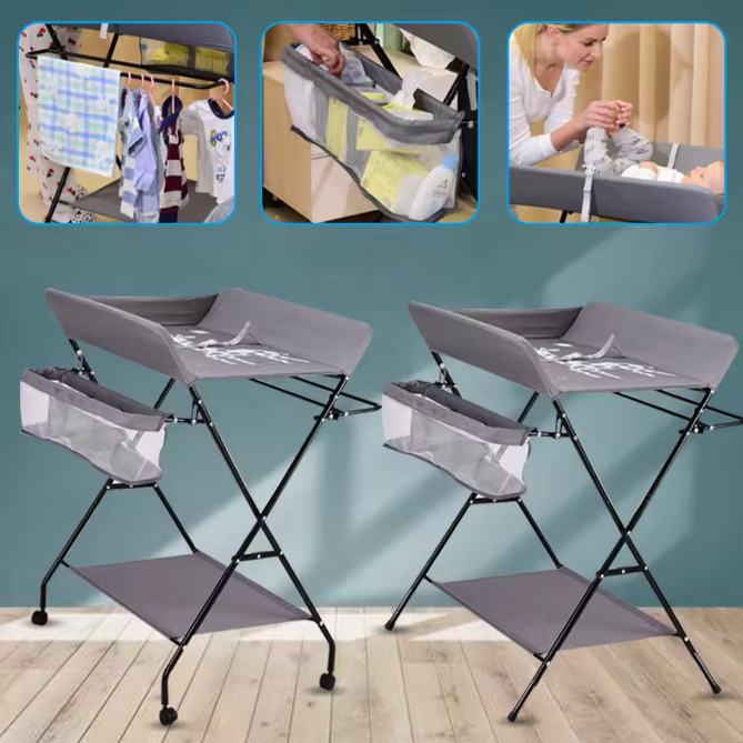 Opvouwbare Babycommode met Opbergvakken – Draagbaar Wisselstation