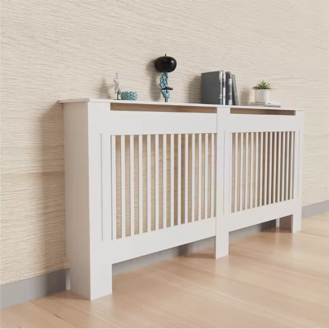Hoge MDF Radiatorafdekking met Latten en Bovenplank