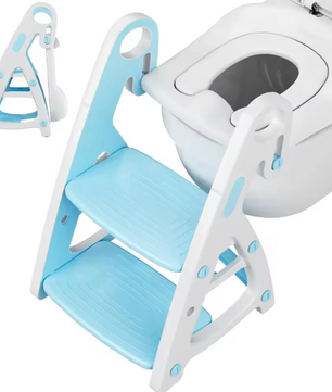 2-in-1 kindertoilettrainer met trap en comfortabele PU-vulling