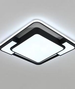 LED Plafondlamp Zwart Vierkant Gebogen – Moderne Opbouwlamp, Koel Wit Licht 6000K