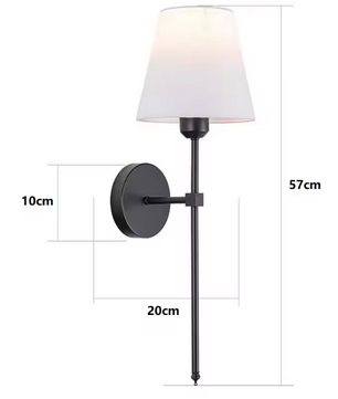 Industriële Wandlamp met Stoffen Lampenkap – Retro Design