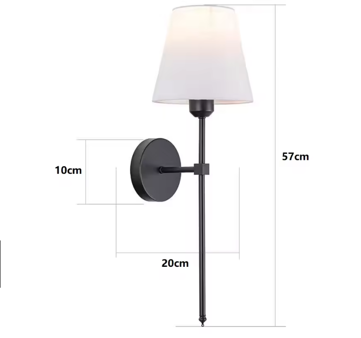 Industriële Wandlamp met Stoffen Lampenkap – Retro Design