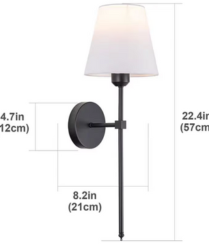 Industriële Wandlamp met Stoffen Lampenkap – Retro Design