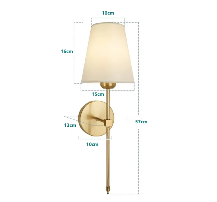 Industriële Wandlamp met Stoffen Lampenkap – Retro Design