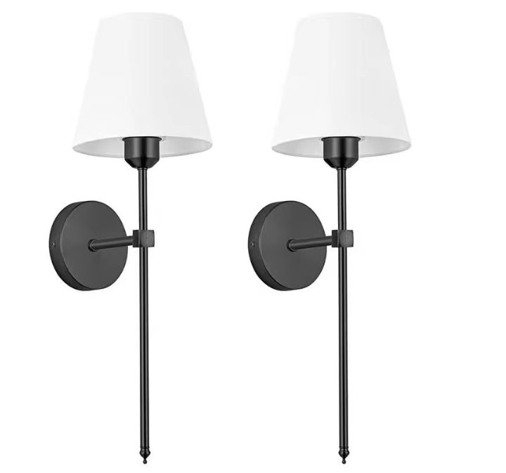 Industriële Wandlamp met Stoffen Lampenkap – Retro Design