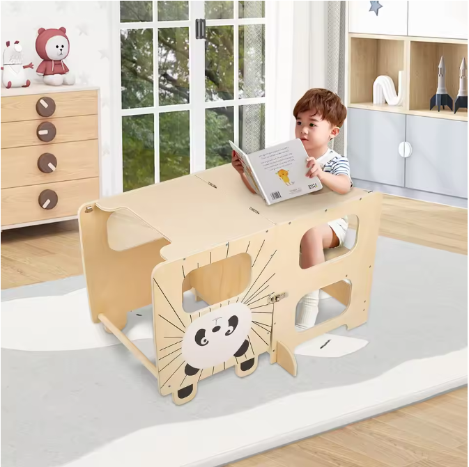Leertoren voor Kinderen met Schoolbord – Montessori 3-in-1