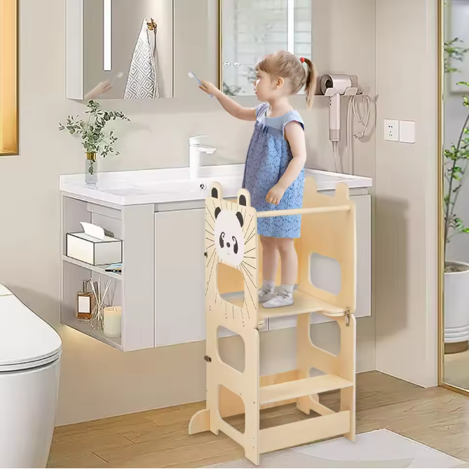 Leertoren voor Kinderen met Schoolbord – Montessori 3-in-1