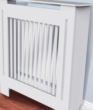 Moderne Witte Radiatorafdekking van MDF – Houten Ombouw met Grilldesign