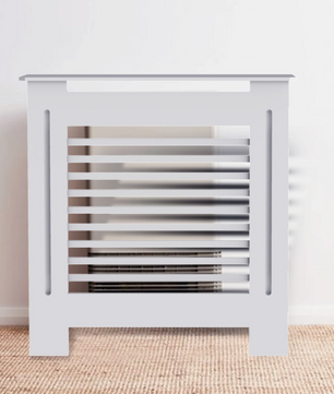 Moderne Witte Radiatorafdekking van MDF – Houten Ombouw met Grilldesign