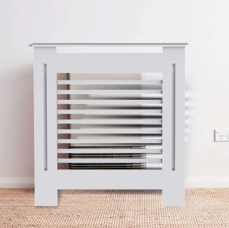Moderne Witte Radiatorafdekking van MDF – Houten Ombouw met Grilldesign
