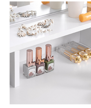 Kaptafel met Inklapbare Spiegel en 2 Laden – Make-up Bureau met 3 Open Vakken