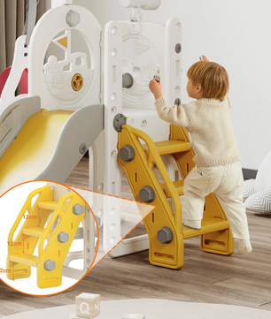 Houten 6-in-1 Buitenspeelset voor Kinderen – Schommel, Glijbaan en Basketbal