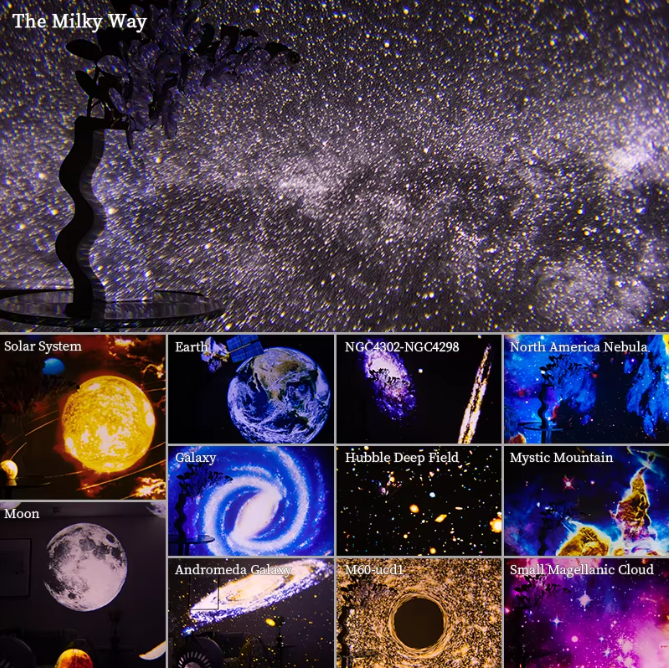 Galaxy Projector Nachtlamp – 360° Roterende Sterrenhemel en Planetarium