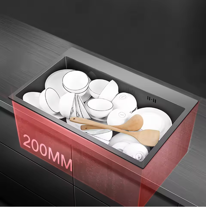 RVS Aanrechtenset 50 × 45 cm met Afdruiprek en Zeepdispenser