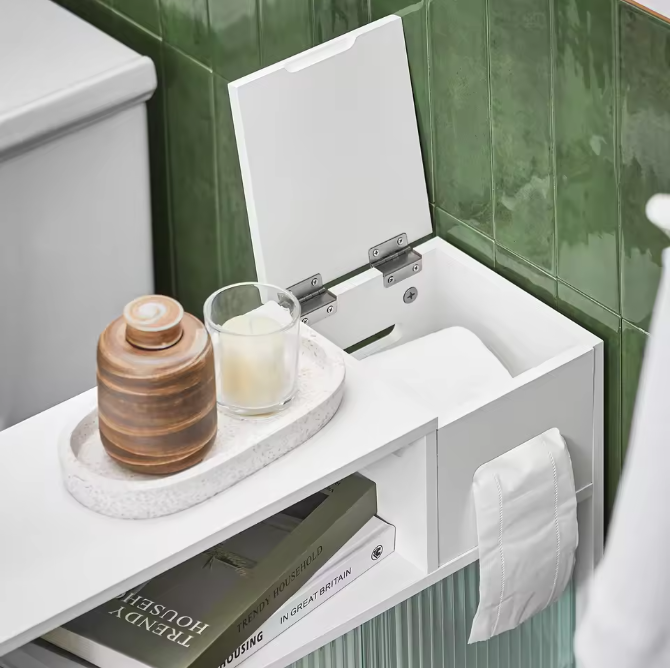 Smalle Nichekast op Wielen met Schuifdeuren – Verrijdbare Opbergkast voor Badkamer en Keuken