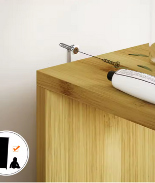 Badkamer Kolomkast met Deuren en Open Planken – Slank Opbergmeubel voor Badkamer en Woonruimte