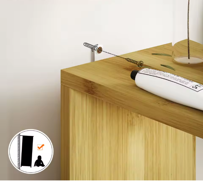 Badkamer Kolomkast met Deuren en Open Planken – Slank Opbergmeubel voor Badkamer en Woonruimte