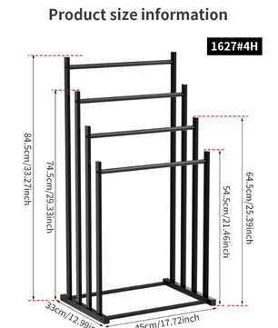 4-laags handdoekenrek – Vrijstaand multifunctioneel handdoekopbergrek voor badkamer