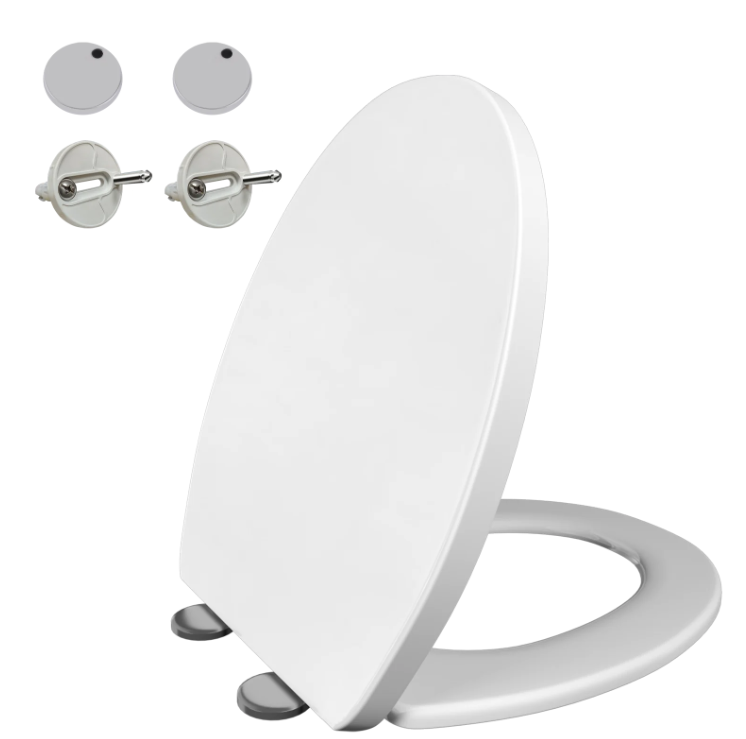 Ovale WC-Bril met Soft-Close – Quick Release, Topmontage en 360° Verstelbare Scharnieren