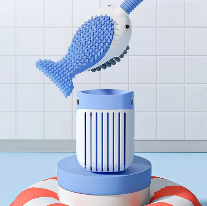 Wandtoiletborstel met Walvis Design – Met Houder en Doseerfunctie