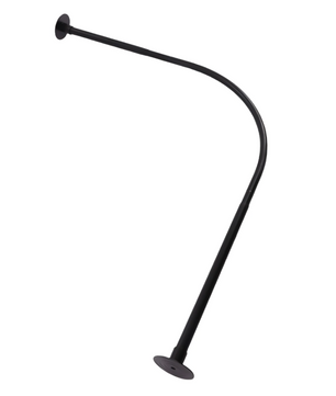 Set van 2 L-Vormige Uitschuifbare Douchegordijnrails Hoek – Zonder Boren, RVS