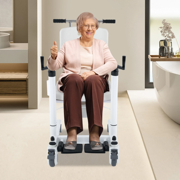 Multifunctionele Lift- en Transferrolstoel – 3-in-1 Douchestoel, Toiletstoel en Fauteuil