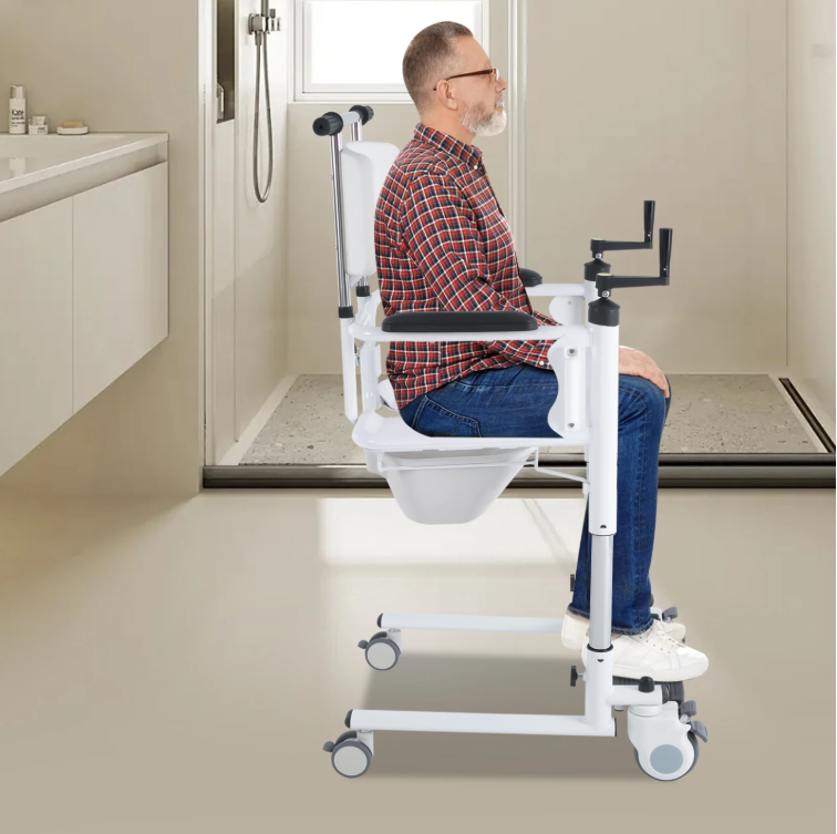 Multifunctionele Lift- en Transferrolstoel – 3-in-1 Douchestoel, Toiletstoel en Fauteuil