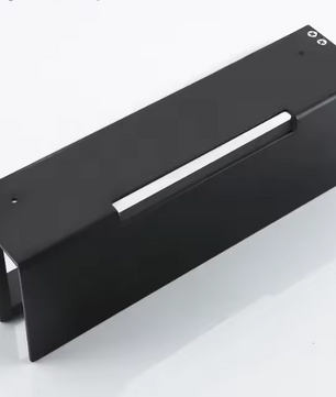 Wandgemonteerde Badkamerplank van Aluminium met RVS Stang – Mat Zwart