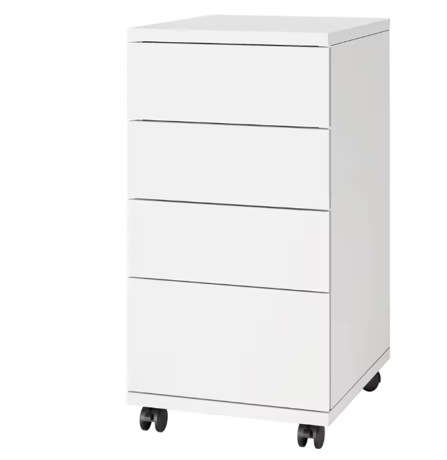 Mobiele Kantoorkast met 4 Lades en Wielen – Multifunctioneel Opbergmeubel
