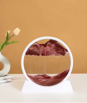 3D Bewegend Zandkunst Schilderij – Ronde Glazen Sandscape Decoratie