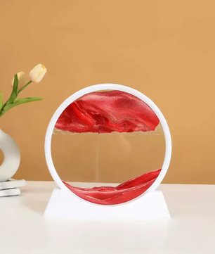 3D Bewegend Zandkunst Schilderij – Ronde Glazen Sandscape Decoratie