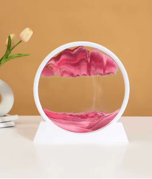 3D Bewegend Zandkunst Schilderij – Ronde Glazen Sandscape Decoratie