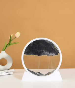 3D Bewegend Zandkunst Schilderij – Ronde Glazen Sandscape Decoratie