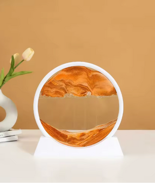 3D Bewegend Zandkunst Schilderij – Ronde Glazen Sandscape Decoratie