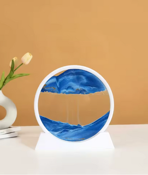 3D Bewegend Zandkunst Schilderij – Ronde Glazen Sandscape Decoratie