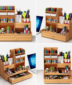 Houten Bureau Organizer met Lade – DIY Bureau Opberger met Grote Opbergcapaciteit