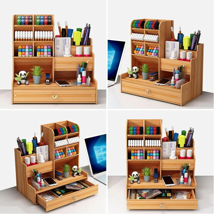 Houten Bureau Organizer met Lade – DIY Bureau Opberger met Grote Opbergcapaciteit