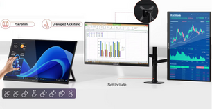 18,5 inch Touchscreen Draagbare Monitor – Full HD IPS 100Hz Tweede Scherm met Standaard