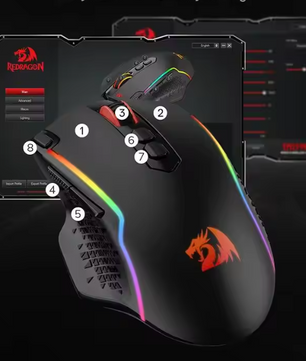 Draadloze Gaming Muis 10000 DPI – Programmeerbare RGB Gamer Muis met 8 Macro Knoppen