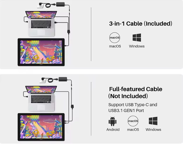 23,8 inch Grafisch Tekendisplay – QLED IPS Tekentablet Monitor met Digitale Pen