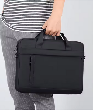 Business Laptop Tote Bag met Schouderband en Ritssluiting – PU Lederen Aktetas voor Werk en Studie