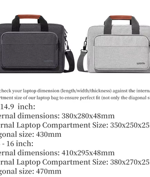 Laptop Schoudertas 14–16 inch met Beschermend Laptopvak en Ritssluiting – Zakelijke Draagtas