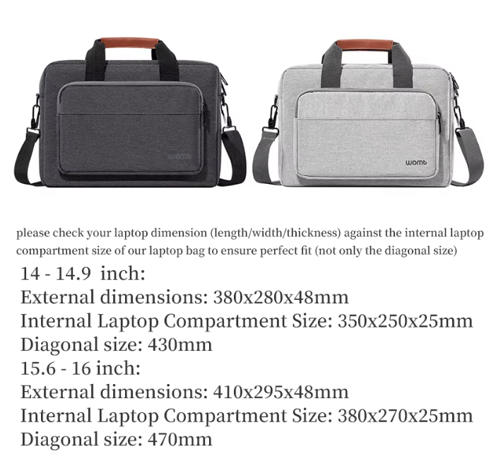 Laptop Schoudertas 14–16 inch met Beschermend Laptopvak en Ritssluiting – Zakelijke Draagtas